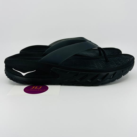 Hoka One One Men's Ora Recovery Flip Flop Thong Sandals Black Size 9/ 11 Women - Picture 1 of 11